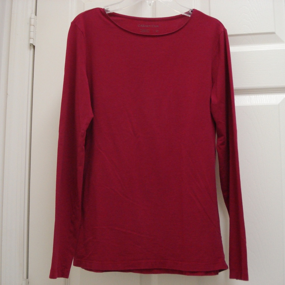 Coldwater Creek Long Sleeve Pullover Top Red XS